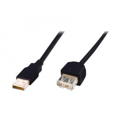 Kabel ASSMANN 150x USB2.0 przedłużający 3m USB A/M to A/F bulk black