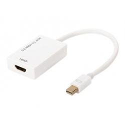 ASSMANN Adapter wideo aktywny, odlewany mini DP - HDMI type A M/F 0 2m HDMI active CE gold biały