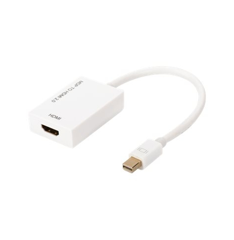 ASSMANN Adapter wideo aktywny, odlewany mini DP - HDMI type A M/F 0 2m HDMI active CE gold biały