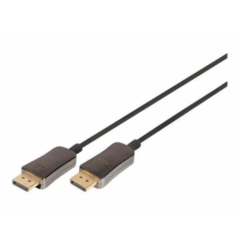 Kabel ASSMANN DisplayPort AOC Hybrid-fiber connection M/M 10m UHD 8K60Hz CE gold czarny