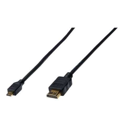 Kabel ASSMANN HDMI High Speed type D - A M/M 1.0m w/Ethernet Full HD gold czarny