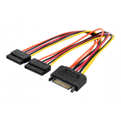 ASSMANN Rozgałęźnik zasilania M/F/F 0.3m SATA 15-pin - 2x SATA 15-pin