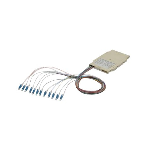 ASSMANN Skrzynka kasety spawów światłowodowych 12 Pigtails pre-assembled LC (UPC) Multimode 50/125 OM4 colored LSZH