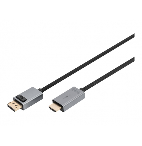 Kabel DIGITUS adapter PREMIUM DisplayPort - HDMI 4K 30Hz DP/HDMI M/M 1.8m