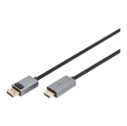 Kabel DIGITUS adapter PREMIUM DisplayPort - HDMI 4K 30Hz DP/HDMI M/M 3m