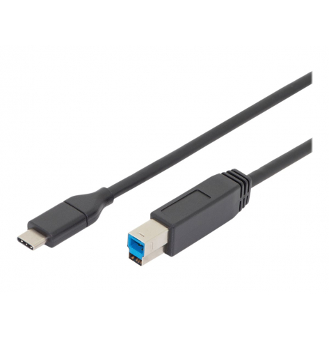 Kabel DIGITUS AK-300149-018-S USB 3.0 SuperSpeed 5Gbps Typ USB C/B M/M Power Delivery czarny 1,8m