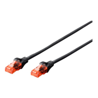 Kabel DIGITUS CAT 6 U-UTP krosowy Cu LSZH AWG 26/7 0.50m czarny