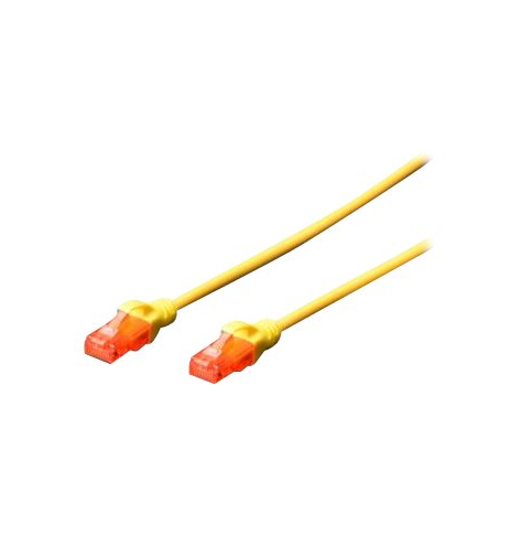 Kabel DIGITUS CAT 6 U-UTP krosowy Cu LSZH AWG 26/7 0.50m żółty