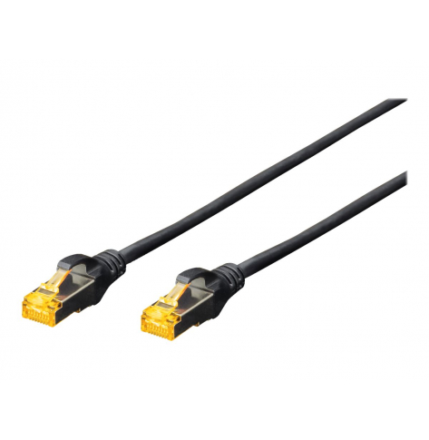 Kabel DIGITUS CAT 6A S-FTP krosowy Cu LSZH AWG 26/7 0.5m czarny