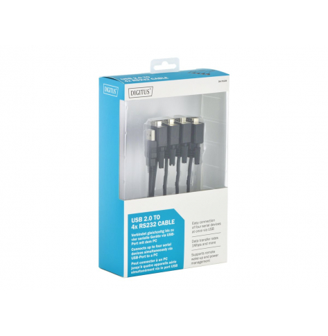 DIGITUS DA-70159 konwerter USB2.0 RS232 (DB9M), 5 LGW