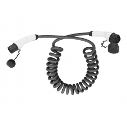 Kabel DIGITUS EV zasilający spiralny, jednofazowy 230V 32A 5m Type 2 to Type 2