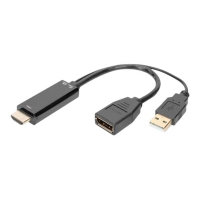 Kabel DIGITUS HDMI M to DP F with external Power 4K 30Hz 2m Black