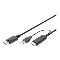 Kabel DIGITUS HDMI to DP adapter 2m 4K/30Hz external Power via USB - A