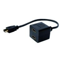 Kabel DIGITUS HDMI Y-splitter type A -2xtype A M/F 0.2m passiv Full HD gold bl