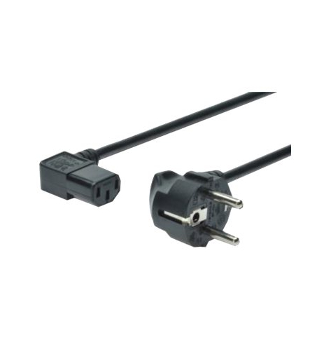 Kabel DIGITUS polaczeniowy zasilajacy Typ Schuko prosty/IEC C13 katowy M/z czarny 1.8m