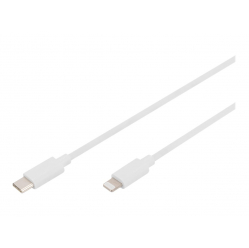 Kabel DIGITUS Type C to lightning MFI C94 2m filling+AL+B jacket PVC white OD 3.5mm