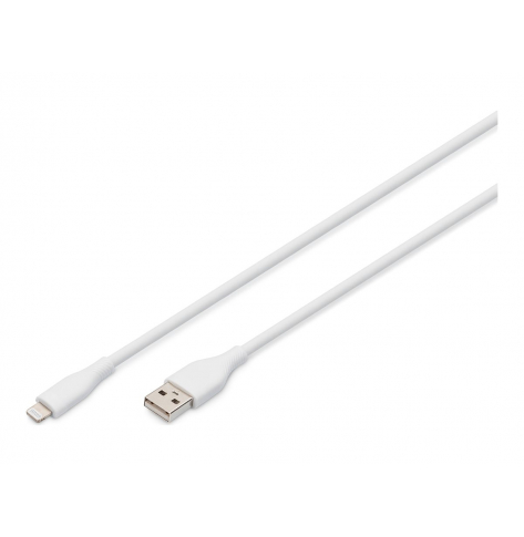 Kabel DIGITUS USB Silicone charging USB-A - Lightning 0.5m USB 2.0 12W white