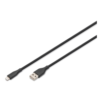 Kabel DIGITUS USB Silicone charging USB-A - Lightning 1m USB 2.0 12W black