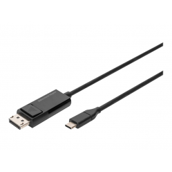Kabel DIGITUS USB Type-C to DisplayPort Bidirectional max. Resolution 8K 30Hz lenghts 2m Black