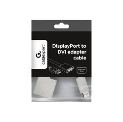 GEMBIRD A-DPM-DVIF-002-W adapter Displayport(M) -> DVI(F)29pin 10cm, bialy