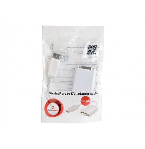GEMBIRD A-DPM-DVIF-03-W adapter Displayport v1.2 (M) -> DVI(F)29pin 10cm, bialy