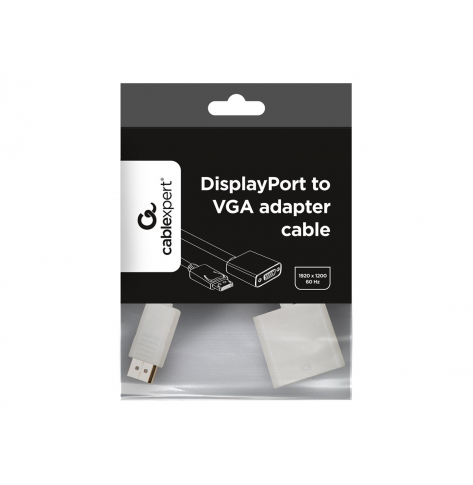 GEMBIRD A-DPM-VGAF-02-W adapter displayport 1.1->VGA, na kablu, bialy