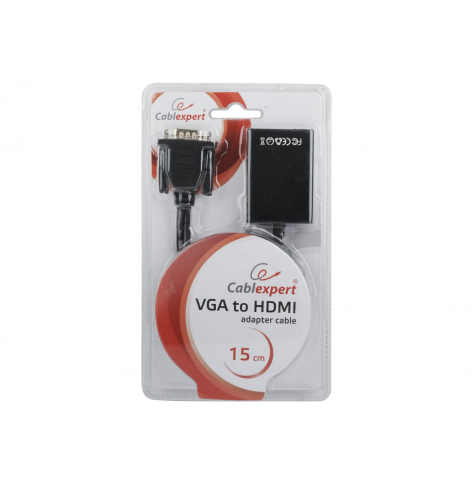 GEMBIRD A-VGA-HDMI-01 adapter/konwerter sygnalu VGA do HDMI z Audio, blister, czarny