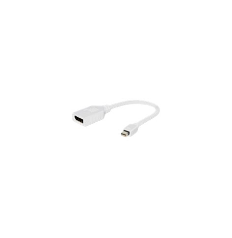 GEMBIRD adapter Displayport mini(M) -> Displayport(F) bialy na kablu 10cm