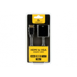 GEMBIRD adapter HDMI-A(M) ->VGA (F) na kablu czarny