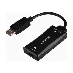 GEMBIRD aktywny konwerter sygnalu HDMI 4K na DisplayPort 0.15m czarny