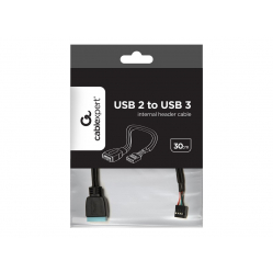 Kabel GEMBIRD CC-U3U2-01 przedluzacz USB PIN HEADER USB 3.0 19pin -> USB 2.0 9pin, 30cm