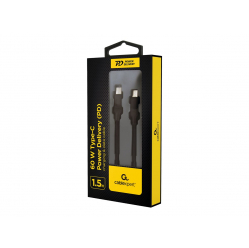 Kabel GEMBIRD CC-USB2-CMCM60-1.5M premium do ladowania i transmisji danych 60W Typ-C Power Delivery PD 1.5m