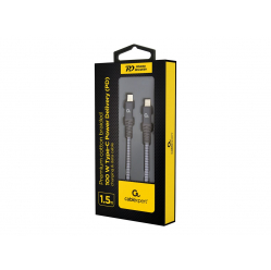 Kabel GEMBIRD CC-USB2B-CMCM100-1.5M premium do ladowania i transmisji danych 100W Typ-C Power Delivery PD 1.5 m