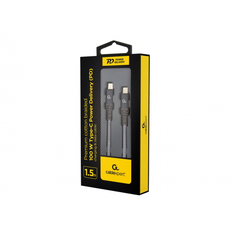 Kabel GEMBIRD CC-USB2B-CMCM100-1.5M premium do ladowania i transmisji danych 100W Typ-C Power Delivery PD 1.5 m