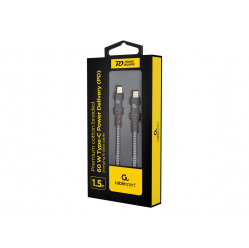 Kabel GEMBIRD CC-USB2B-CMCM60-1.5M premium do ladowania i transmisji danych 60W Typ-C Power Delivery PD 1.5 m
