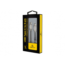 Kabel GEMBIRD CC-USB2PD18-CM8PM-1M USB-C do 8-pin ladowanie i synchronizacja 1m czarny