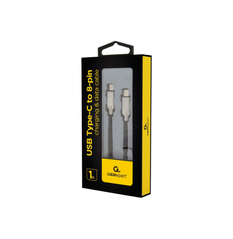 Kabel GEMBIRD CC-USB2PD18-CM8PM-1M USB-C do 8-pin ladowanie i synchronizacja 1m czarny