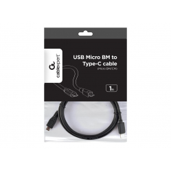 Kabel GEMBIRD CCP-USB2-MBMCM-1M USB-C >micro USB 1m, czarny