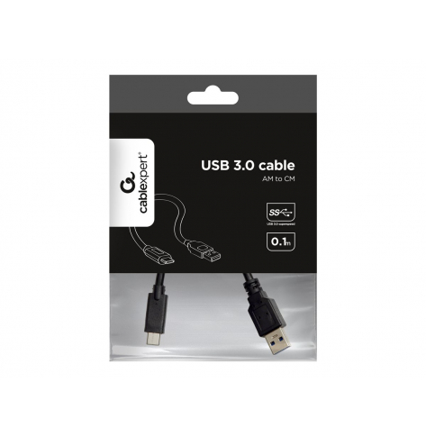 Kabel GEMBIRD CCP-USB3-AMCM-0.1M USB 3.0 -> USB-C, 0.1m, czarny