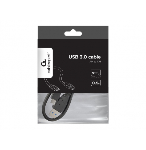 Kabel GEMBIRD CCP-USB3-AMCM-0.5M USB-C 3.0, 0.5m, czarny