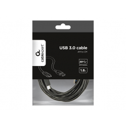 Kabel GEMBIRD CCP-USB3-AMCM-6 USB-C 3.0, 1.8m, czarny