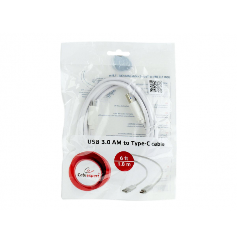 Kabel GEMBIRD CCP-USB3-AMCM-6-W USB-C 3.0, 1.8m, bialy