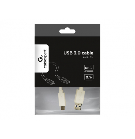 Kabel GEMBIRD CCP-USB3-AMCM-W-0.1M USB-C 3.0, 0.1m, bialy