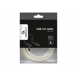 Kabel GEMBIRD CCP-USB3-AMCM-W-10 USB-C 3.0, 3m, bialy