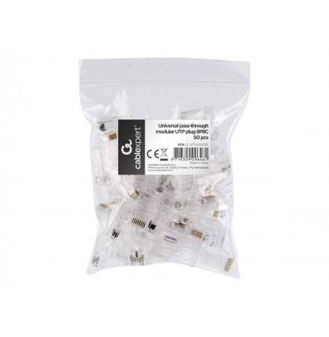 GEMBIRD LC-PTU-01/50 wtyk sieciowy RJ45 (50 sztuk) przelotowy UTP,8P8C, do drut