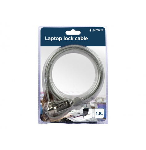 GEMBIRD LK-CL-01 Linka zabezpieczajaca do notebook na szyfr LK-CL-01, 1.8m