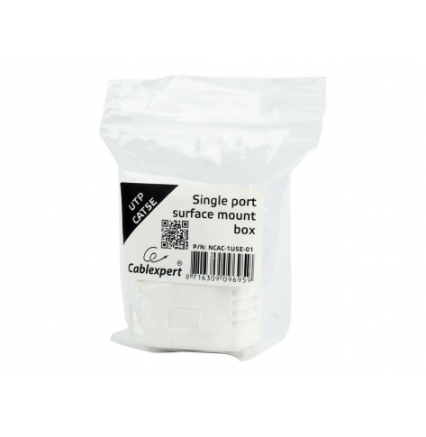 GEMBIRD NCAC-1U5E-01 gniazdo natynkowe 1xRJ45, kat. 5e, kompletne biale