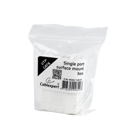 GEMBIRD NCAC-1U6-01 gniazdo natynkowe 1xRJ45, kat. 6, kompletne biale