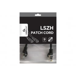 Kabel GEMBIRD PP6A-LSZHCU-BK-0.25M krosowy - CAT 6a SFTP, LSZH, 0.25m, czarny