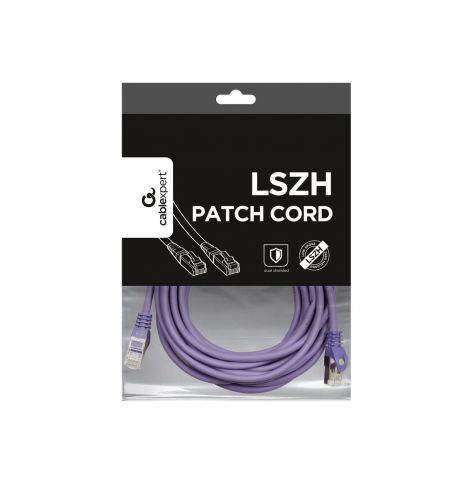 Kabel GEMBIRD PP6A-LSZHCU-V-5M krosowy - CAT 6a SFTP, LSZH, 5m, fioletowy